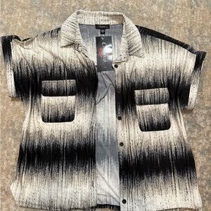 Cocomo Black and White Gradient Men's Shirt